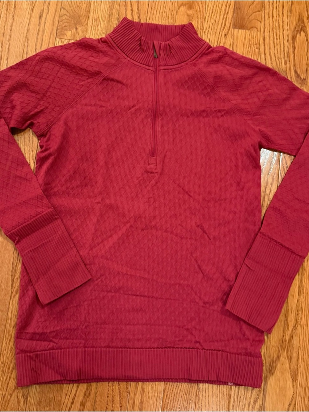 Lululemon Rest Less 1/2 Zip Pullover Burgundy Size 6 Thumbholes
